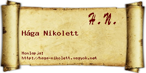 Hága Nikolett névjegykártya